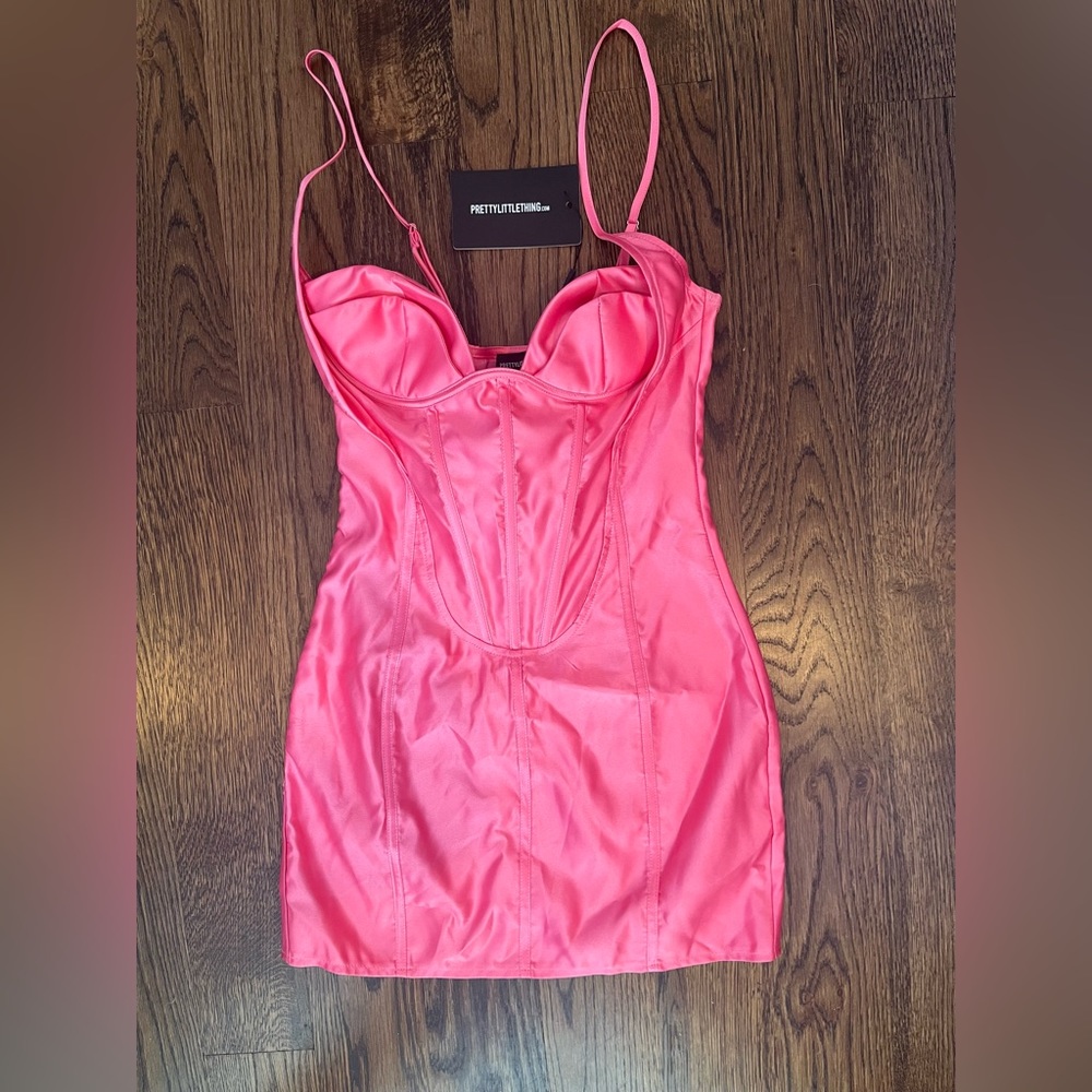 Pink corset bodycon dress